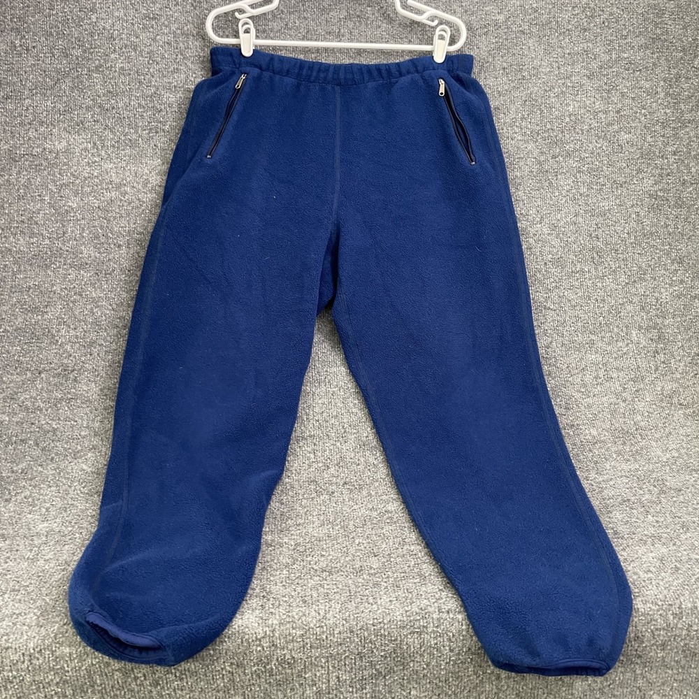 Patagonia Synchilla Fleece Pants Mens L Blue Zip Joggers Made in USA Vintage 90s